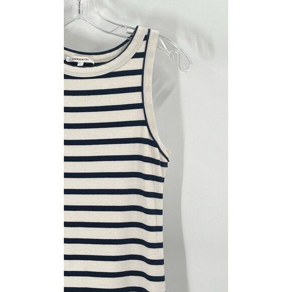 Emerson Fry RacerbackTank Maxi Dress Striped Sleeveless Sz Large - Picture 2 of 5